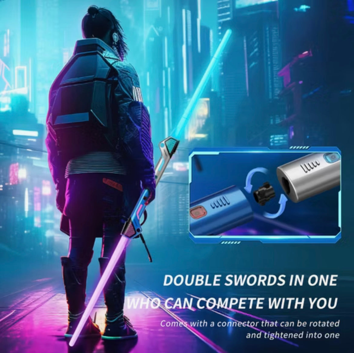 Fluorescent Battle Toy Sword :12 Colour Light Sound Retractable Light Saber 2-in-1
